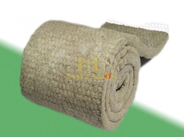 Bông Sợi Khoáng (Rockwool) Dạng Cuộn Có Lưới Kẽm-Cách Nhiệt Cách Âm 