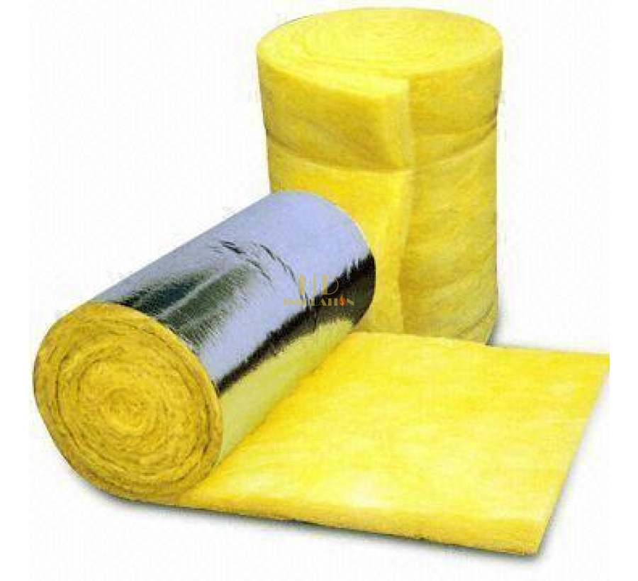 Bông Thủy Tinh(Glasswool) Dạng Cuộn Có Bạc-Chịu Nhiệt 300oc Trở Xuống