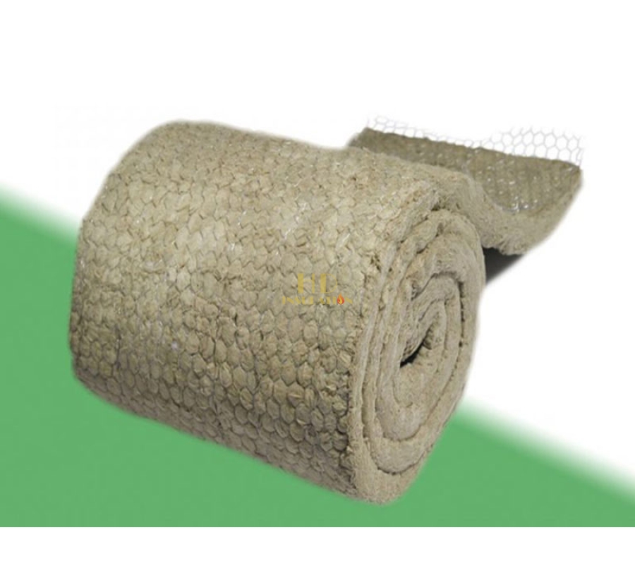 Bông Sợi Khoáng (Rockwool) Dạng Cuộn Có Lưới Kẽm-Cách Nhiệt Cách Âm 